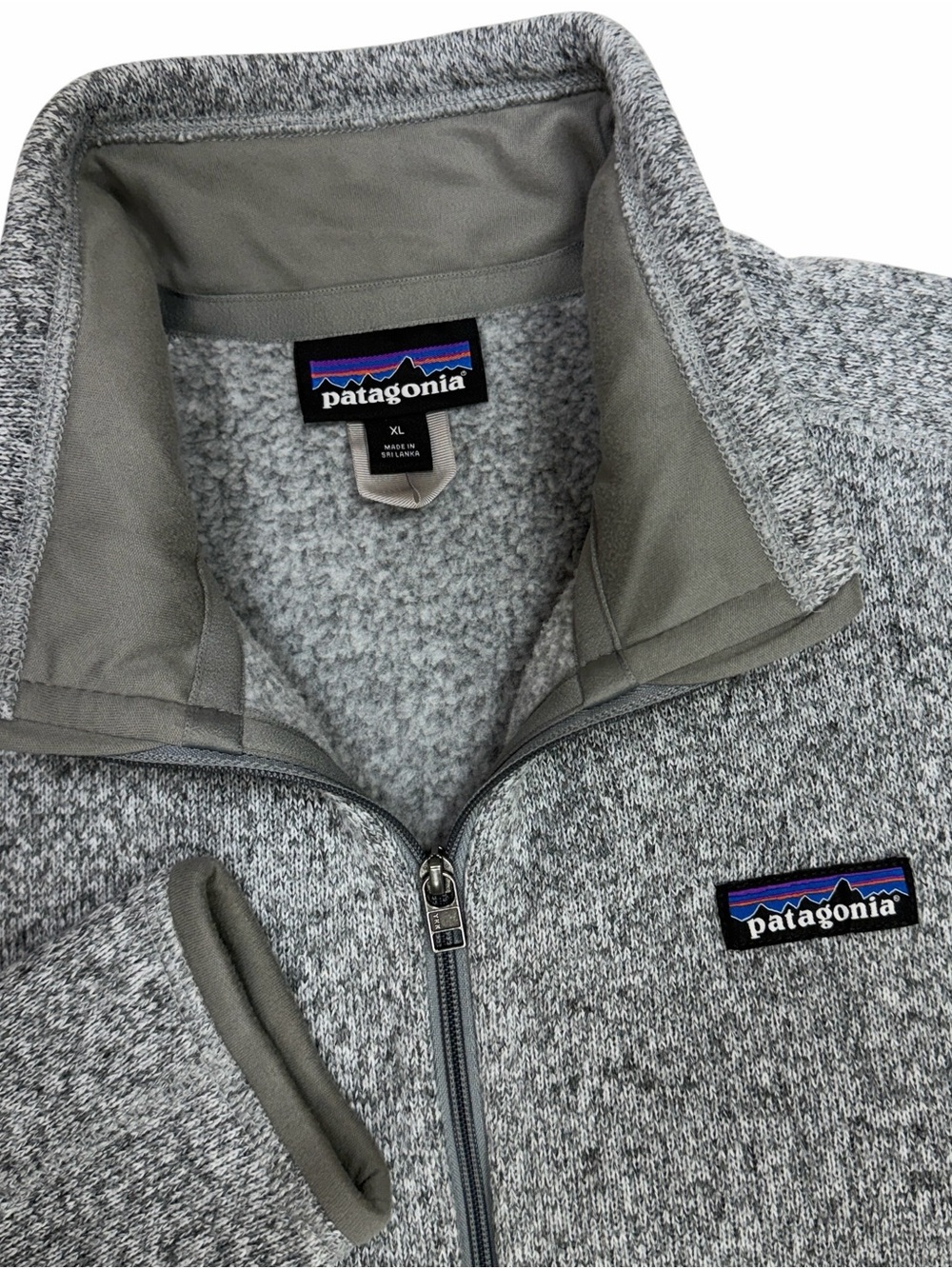 Patagonia Better Sweater Fleece Jacket Womens XL Birch White Grey Full Zip 25543